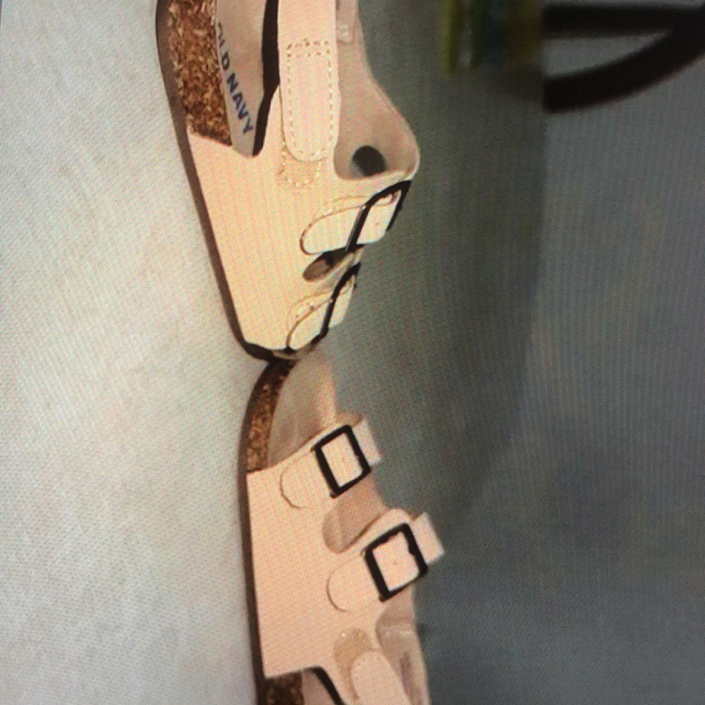 Cork footbed suede straps shoes